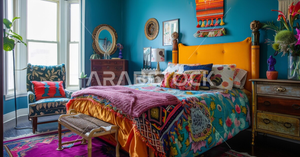 Luxury Apartment Interior Design With Subtle Bohemian Patterns photo