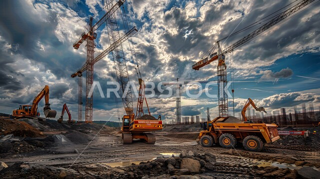 تشييد المباني والمشاريع الضخمة، مفهوم تحسين البنية التحتية للبلاد، أعمال البناء والمقاولات والتطوير العقاري، إنشاء الأساسات والهياكل للمشروعات السكنية والمصانع, التطور المعماري والحضاري في المملكة العربية السعودية