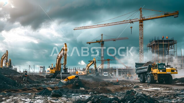 تشييد المباني والمشاريع الضخمة، مفهوم تحسين البنية التحتية للبلاد، أعمال البناء والمقاولات والتطوير العقاري، إنشاء الأساسات والهياكل للمشروعات السكنية والمصانع, التطور المعماري والحضاري في المملكة العربية السعودية