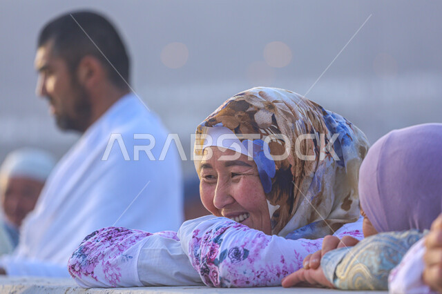 Gestures of joy and happiness in visiting the Sacred House of God, a ...