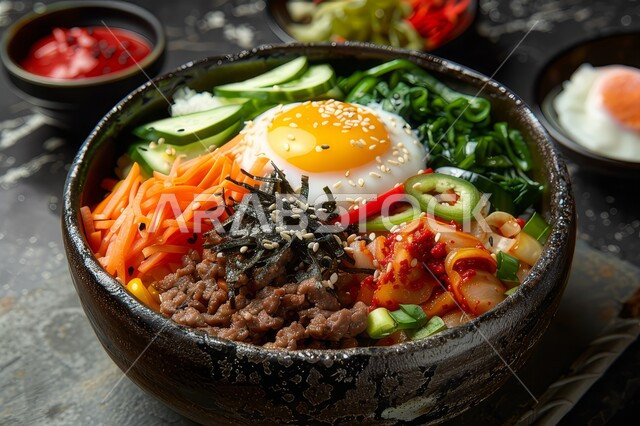  طبق من الخضروات المقطعة المتنوعة الشعية مع بيض الأومليت, الأطعمة والمأكولات السريعة،أطباق إفطار وعشاء تقليدية, غداء مغذي ومفيد مليء بالفوائد, فن تقديم وصفات الطعام المشبعة