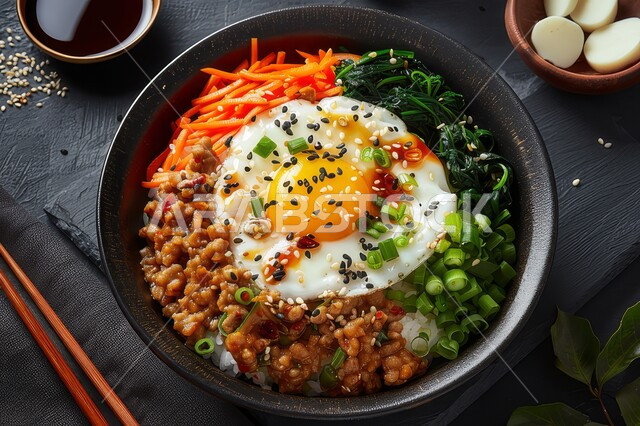  طبق من الخضروات المقطعة المتنوعة الشعية مع بيض الأومليت, الأطعمة والمأكولات السريعة،أطباق إفطار وعشاء تقليدية, غداء مغذي ومفيد مليء بالفوائد, فن تقديم وصفات الطعام المشبعة