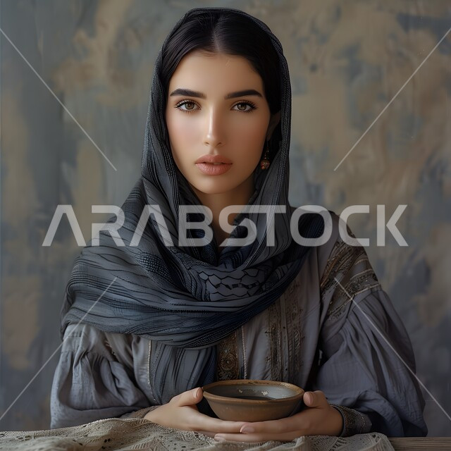  ملابس محجبات عصرية راقية، مفهوم الأنوثة والنعومة، الاهتمام بالمظهر الخارجي والأناقة، صورة مقربة لامرأة عربية خليجية سعودية محجبة مبتسمة تنظر إلى الكاميرا بايماءات الثقة بالنفس