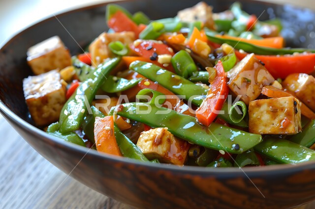 مطاعم للمأكولات الشرقية، الأساليب الفنية في تقديم الطعام، وعاء مليء بقطع الخضراوات والخبز المحمص، أطباق شعبية تقليدية في السعودية، طبق من سلطة الفتوش والمقبلات العربية