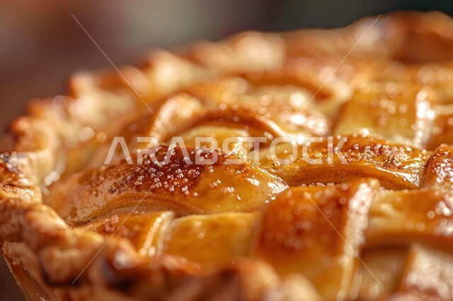 أكلات عربية شرقية، المطاعم والمطابخ في المملكة العربية السعودية ،صورة مقربة لحلا فطيرة التفاح، وصفات الطعام السريعه الشهية، مخبوزات وفطائر طازجة