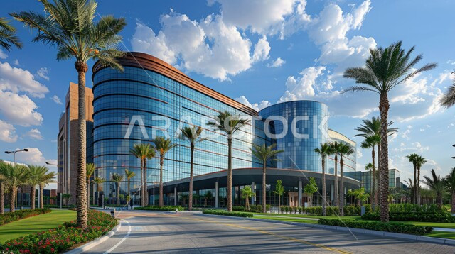 المراكز متطورة لتقديم الرعاية الصحية، الفن الهندسي المعماري على الطراز الحديث، الطرقات والشوارع المعبدة، الواجهات الزجاجية المتميزة، النمو والتقدم العمراني لمباني المشافي في المملكة العربية السعودية