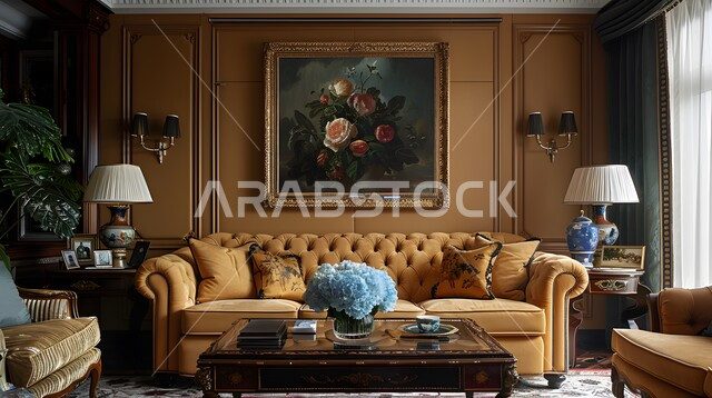 تصاميم و ديكورت عصرية، غرفة معيشة بتصاميم عصرية حديثة، أثاث منزلي راقي، ديكور تزيين داخلي، لوحات فنيه معلقة و براويز صور خشبية راقية، تحف وإكسسوارات متنوعة