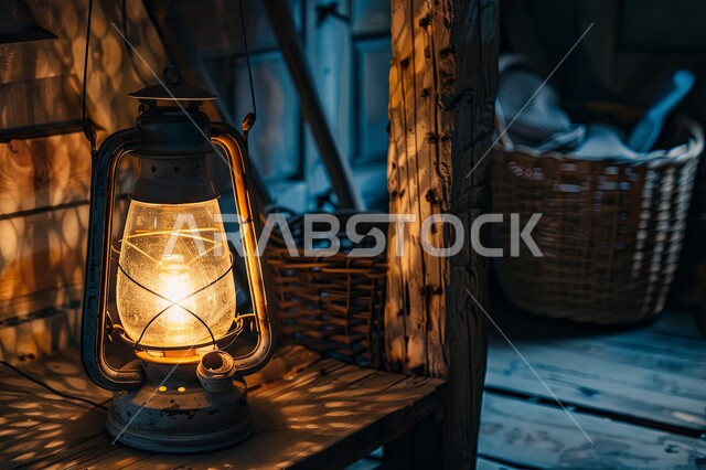  أنوار وديكورات في الأجواء الرمضانية الروحانية، الزينة والاكسسوارات العربية والفن الإسلامي، تحف اسلامية تقليدية للاحتفال بقدوم شهر الخير، فانوس معدني مزخرف مضيء