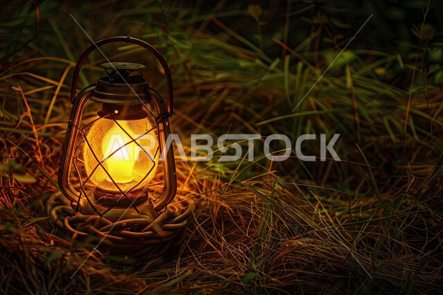  أنوار وديكورات في الأجواء الرمضانية الروحانية، الزينة والاكسسوارات العربية والفن الإسلامي، تحف اسلامية تقليدية للاحتفال بقدوم شهر الخير، فانوس معدني مزخرف مضيء