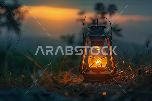  تحف اسلامية تقليدية للاحتفال بقدوم شهر الخير، فانوس معدني مزخرف مضيء، أنوار وديكورات في الأجواء الرمضانية الروحانية، الزينة والاكسسوارات العربية والفن الإسلامي