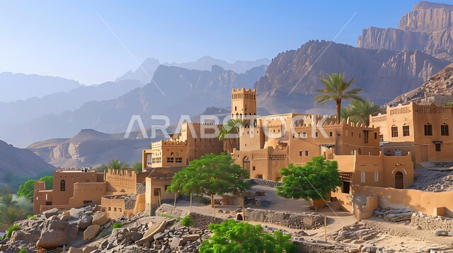  الهندسة الفنية المعمارية للعمارات الشعبية، الاهتمام بزراعة اشجار النخيل في القرى القديمة التراثية، المنازل المبنية على الطراز الطيني القديم، قرى وأحياء سكنية شعبية في المملكة العربية السعودية