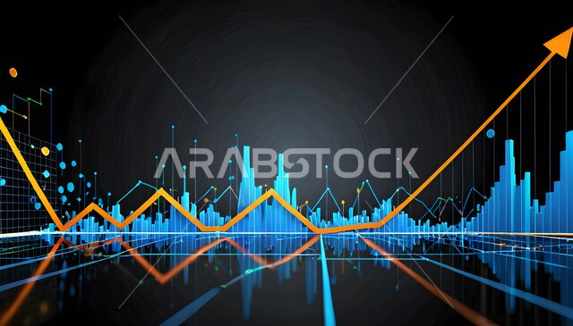 استعمال الأجهزة التقنية الحديثة لمراقبة السوق الاقتصادية، الرسوم البيانية الخاصة بصعود وهبوط البورصة العالمية, الاستثمار المالي والاقتصادي، مجال المال والأعمال, العمل في التجارة الالكترونية، تداول العملة الرقمية، دمج التكنولوجيا المتطورة مع العمل