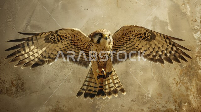 صقر حاد البصر في الصحاري الاماراتية، ترويض وتدريب الطيور الجارحة في إحدى المحميات الطبيعية في مدينة دبي, انتقال إرث الأجداد في تربية الصقور المفترسة عبر الأجيال, رمز التحدي والقوة في الامارات العربية المتحدة, صورة لطائر العوسق يفتح جناحيه ويحلق بالهواء