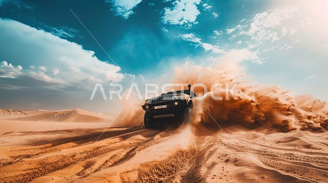 مغامرات مركبات الدفع الرباعي في صحاري المملكة, انطلاق موسم السباقات السعودية, أنشطة ترفيهية تجذب السياح, سفاري المركبات في الصحراء العربية, قيادة السيارة على الكثبان والتلال الرملية, هواية التطعيس بالسيارات