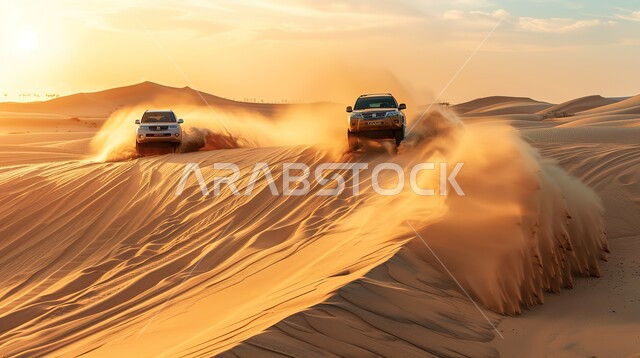 مغامرات مركبات الدفع الرباعي في صحاري المملكة, انطلاق موسم السباقات السعودية, أنشطة ترفيهية تجذب السياح, سفاري المركبات في الصحراء العربية, قيادة السيارة على الكثبان والتلال الرملية, هواية التطعيس بالسيارات