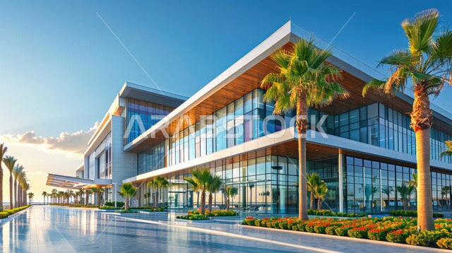 مراكز متطورة لتقديم الرعاية الصحية، الواجهات الزجاجية الضخمة، النمو والتقدم العمراني لمباني المشافي في المملكة العربية السعودية، الفن الهندسي المعماري على الطراز الحديث، الاهتمام بزراعة أشجار النخيل والنباتات الخضراء حول المستشفيات