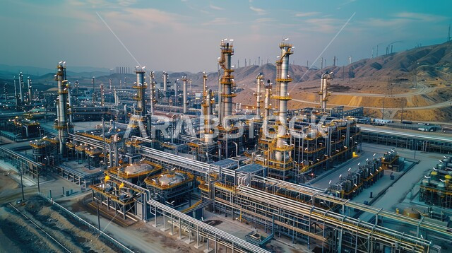 صناعات ومشاريع بيتروكيماوية، خطوط الأنابيب والكابلات الفولاذية، مستودعات ضخمة و كبيرة، مصنع تكرير النفط والغاز في المنطقة الصناعية، مصانع ومعامل في المملكة العربية السعودية، هندسات ومعدات صناعية، 