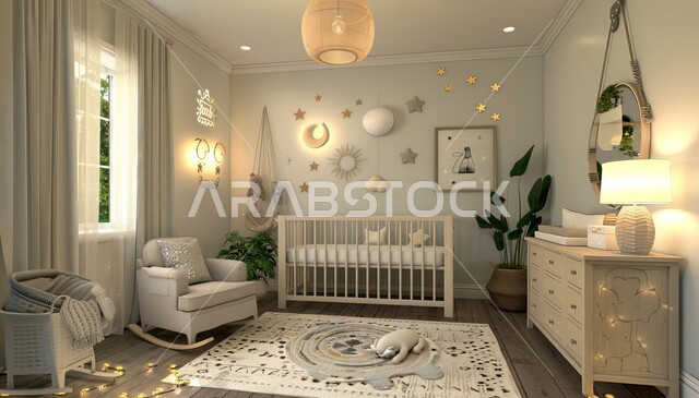 Antiques, accessories and comfortable bed, modern designs for boys' room in white, high-end home furniture for children's bedrooms, high-end interior decoration for residential apartments and villas in Saudi Arabia
