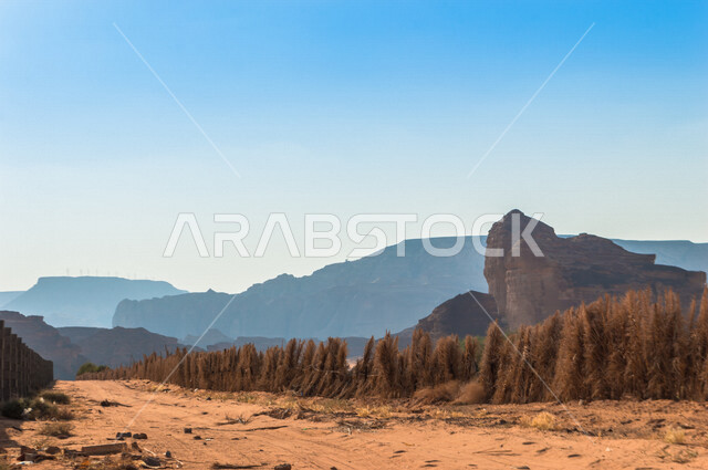 التكوين الصخري الطبيعي الجميل في العلا بالمملكة العربية السعودية