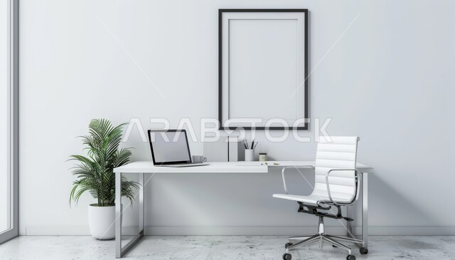 غرف القراءة والجلوس باللون الأبيض، غرفة مكتبية بتصاميم داخلية وديكورات راقية مع اثاث بسيط ومريح، تصميم عصري حديث لمكاتب الشركات السعودية، الفن الهندسي المعماري المتطور