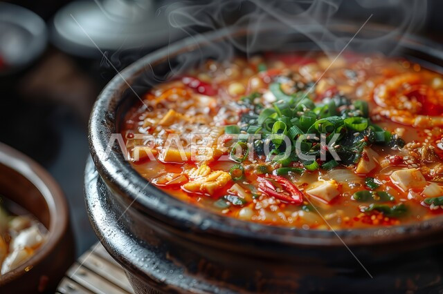 طبق من حساء الخضار مع صلصة الطماطم المزين بالأعشاب الخضراء, أكلات وأطباق شعبية تقليدية، المقبلات الساخنة الشهية، المأكولات والوجبات الشرقية، وصفات الطعام الآسيوية, مطابخ ومطاعم المملكة العربية السعودية