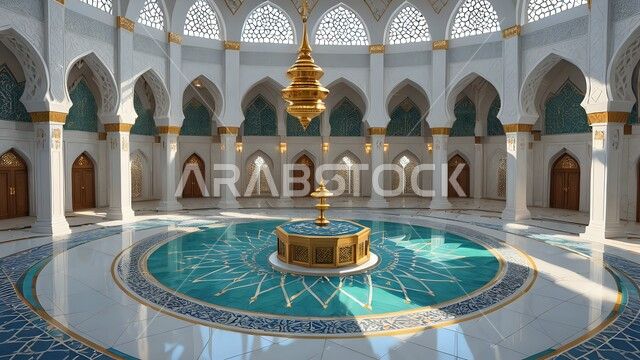 الفن الهندسي المعماري لمسجد عربي عريق، النقوش والزخارف للأعمدة والأقواس على الطراز الاسلامي، مفهوم العبادة والتقرب إلى الله تعالى، التصاميم والديكورات الداخلية الأنيقة للمساجد في المملكة العربية السعودية