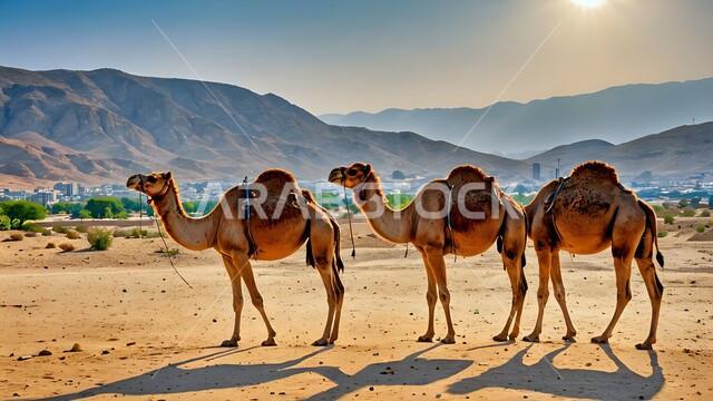 Raising camels in natural reserves in desert areas, purebred camels ...