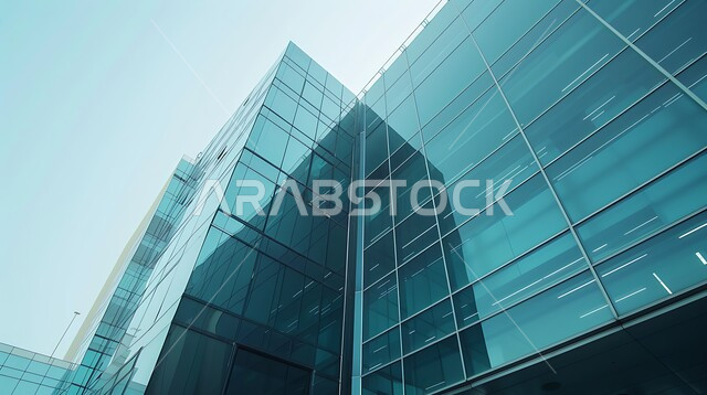  الفن الهندسي المعماري على الطراز الحديث للأبراج وناطحات السحاب في المملكة العربية السعودية, برج حديث بواجهات زجاجية ضخمة, الاهتمام في زراعه النباتات الخضراء، المنشآت التجارية الفاخرة في وقت النهار, النمو و التقدم العمراني