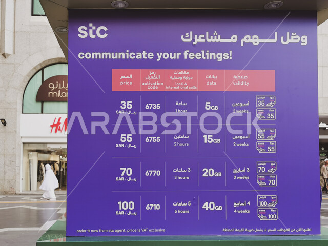 شركة الإتصالات السعودية إس تي سي، توفير خدمات الشحن مسبق الدفع لزوار المسجد النبوي في المدينة المنورة، صورة مقربة لكشك تحويل الرصيد، مقصد المسلمين من مختلف البلدان، معالم اسلامية دينية في المملكة العربية السعودية