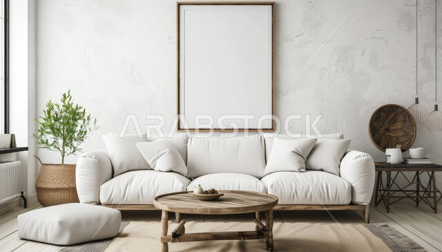 ديكور داخلي راقي للفلل والشقق السكنية في المملكة العربية السعودية، اكسسوارات وتحف عصرية، الاهتمام بنباتات الزينة، غرفة معيشة مع أثاث منزلي فاخر، التصاميم الداخلية لغرف الجلوس على الطراز الحديث