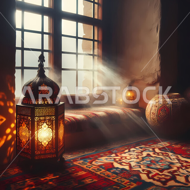الاكسسوارات والتحف على الطراز الاسلامي، فانوس عربي معدني مزخرف مضيئ، الأجواء الرمضانية الروحانية, ديكورات وتصاميم متميزة لزينة وإضاءة شهر الخير، استقبال شهر رمضان المبارك، المناسبات والأعياد الدينية الاسلامية