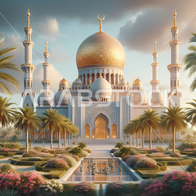 مفهوم العبادة والتقرب إلى الله تعالى، الساحة الخارجية لمسجد عريق، الديكورات والتصاميم الهندسية المعمارية لبناء المساجد في المملكة العربية السعودية، معالم وأماكن اسلامية مقدسة، المآذن والقبب على الطراز الإسلامي العصري الحديث