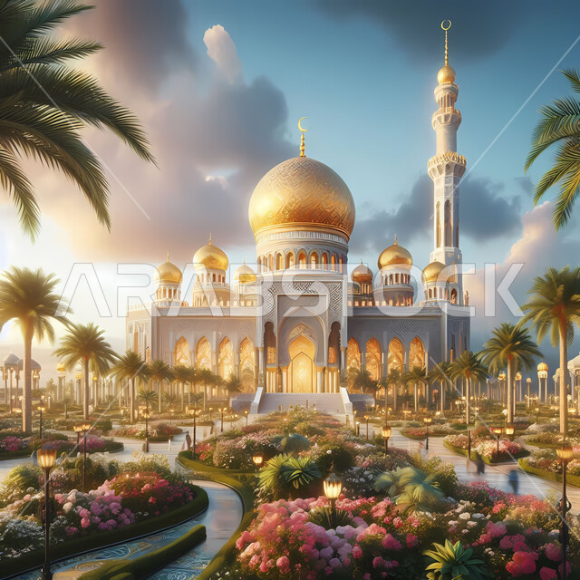 مفهوم العبادة والتقرب إلى الله تعالى، الساحة الخارجية لمسجد عريق، الديكورات والتصاميم الهندسية المعمارية لبناء المساجد في المملكة العربية السعودية، معالم وأماكن اسلامية مقدسة، المآذن والقبب على الطراز الإسلامي العصري الحديث