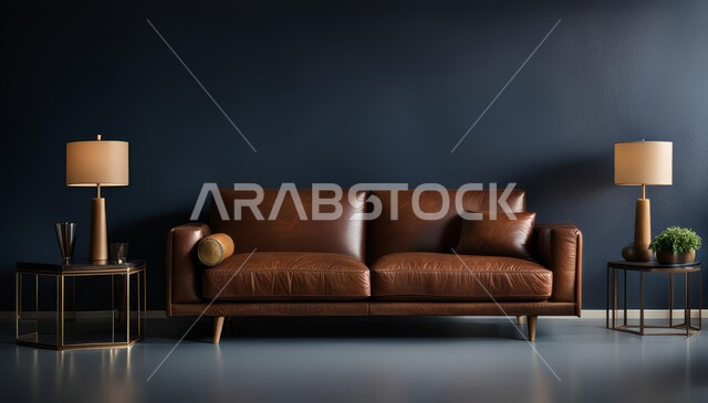 Architectural engineering art in home decor in the Kingdom of Saudi Arabia, modern designs for living rooms in modern residential apartments, interior decoration of a living room with upscale home furniture, choosing the appropriate colors and coordinating between them, using luxurious and elegant accessories and decorations