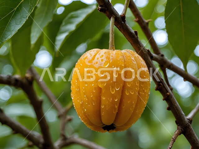 موسم القطاف و الحصاد، الاهتمام بالنباتات و الاشجار الخضراء المثمرة, محاصيل و منتجات زراعيه محلية وطنية ,محمية طبيعية لزراعة أشجار النخيل في المملكة العربية السعودية، صورة مقربة لعنقود من حبات الرطب الطازج