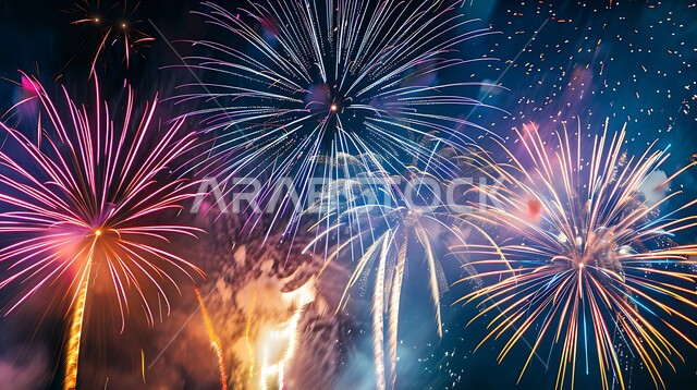 المفرقعات الملونة في السماء ليلا, احتفالات ومهرجانات في المملكة العربية السعودية, الاستمتاع بالألعاب النارية في الأعياد والمناسبات، المشاركة بالأنشطة الترفيهية والفعاليات الاحتفالية