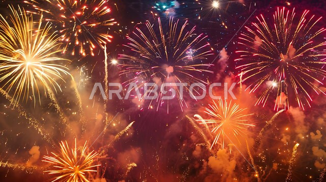 احتفالات ومهرجانات في المملكة العربية السعودية, المفرقعات الملونة في السماء ليلا, الاستمتاع بالألعاب النارية في الأعياد والمناسبات، المشاركة بالأنشطة الترفيهية والفعاليات الاحتفالية