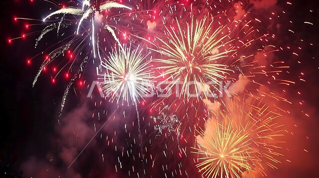 احتفالات ومهرجانات في المملكة العربية السعودية, المفرقعات الملونة في السماء ليلا, الاستمتاع بالألعاب النارية في الأعياد والمناسبات، المشاركة بالأنشطة الترفيهية والفعاليات الاحتفالية