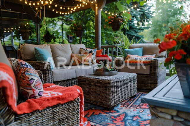 إضاءة وزينة شهر رمضان المبارك، تصاميم عصرية مميزة للمجمع الخارجي، شقق و فلل سكنية فاخرة في المملكة العربية السعودية، الفنون الهندسية المعمارية على الطراز الحديث والانيق، الاهتمام في زراعه الاشجار والنباتات الخضراء في حديقة مجمع سكني فاخر