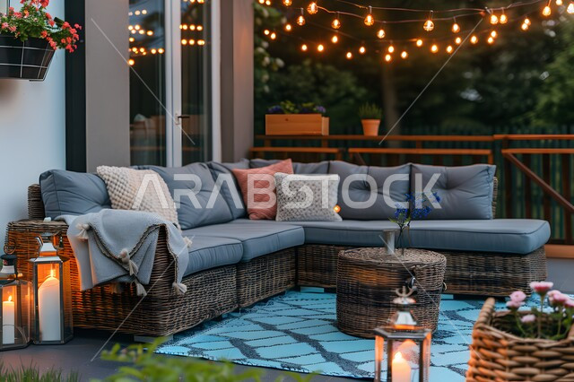 إضاءة وزينة شهر رمضان المبارك، تصاميم عصرية مميزة للمجمع الخارجي، شقق و فلل سكنية فاخرة في المملكة العربية السعودية، الفنون الهندسية المعمارية على الطراز الحديث والانيق، الاهتمام في زراعه الاشجار والنباتات الخضراء في حديقة مجمع سكني فاخر