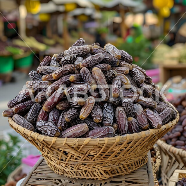 وجبة ذات قيمة غذائية عالية، ضيافة رمضانية لذيذة، رطب من نخيل المملكة العربية السعودية، محاصيل ومنتجات زراعية محلية وطنية سعودية، صورة مقربة لطبق مليء بالتمر السكري الصحي الطازج