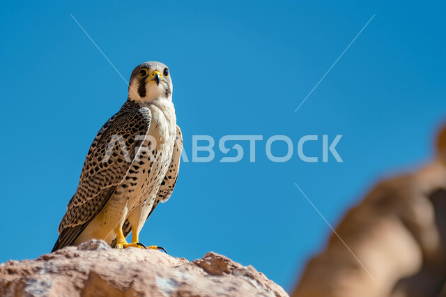 تدريب وترويض الطيور الجارحة والمفترسة، إقامة نادي الصقور في موسم الصيد السنوي في المملكة العربية السعودية، الفخر بالتراث السعودي العريق في تربية طائر الصقر، صورة مقربة لطائر الصقر في إحدى المحميات الطبيعيه، رمز القوة والتحدي وحدة البصر