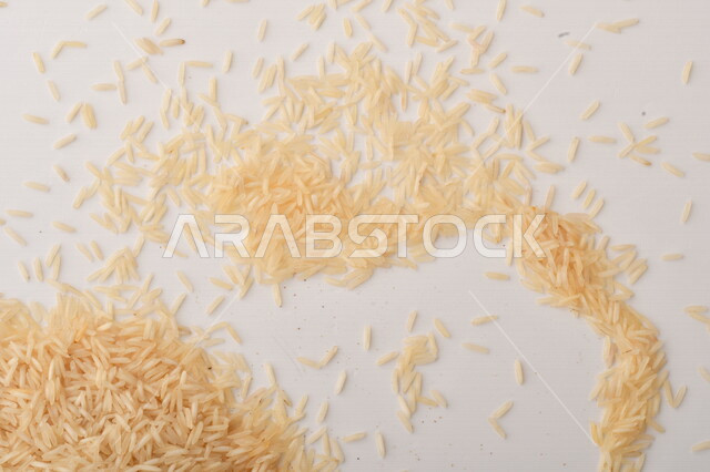 Rice crop on a white background, agricultural crops