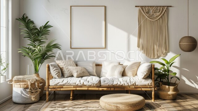 Elegant interior design for villas and apartments in Saudi Arabia, modern antiques and accessories, ornamental plants, living room with luxury home furniture, modern living room interior designs