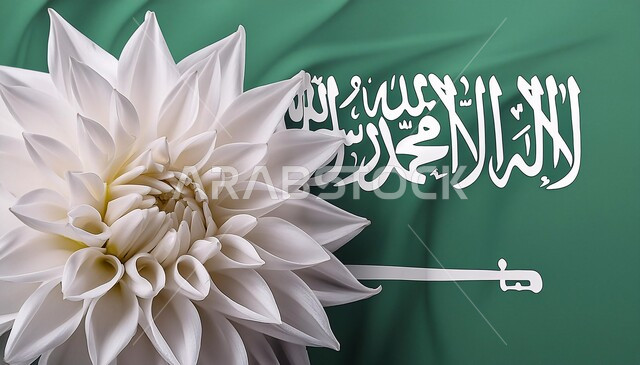 Celebrating the anniversary of National Day, September 23, the banner of monotheism and the sword of power, commemorating Flag Day, March 11, raising the green flag of the Kingdom of Saudi Arabia, national events and holidays, the concept of love for the homeland and belonging to it.
