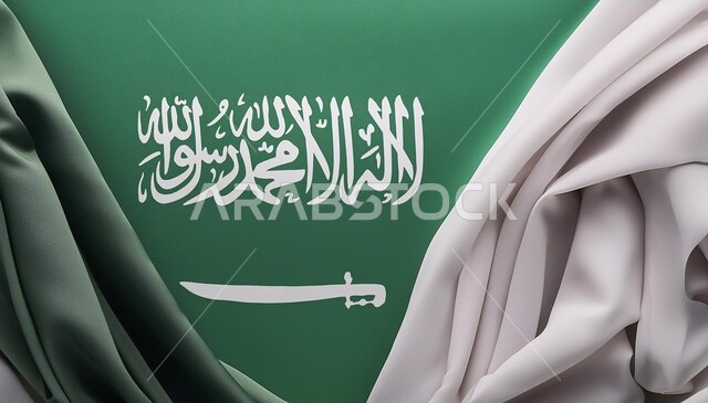 Celebrating the anniversary of National Day, September 23, the banner of monotheism and the sword of power, commemorating Flag Day, March 11, raising the green flag of the Kingdom of Saudi Arabia, national events and holidays, the concept of love for the homeland and belonging to it.