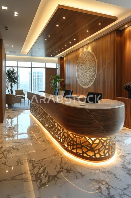 التصميم الراقي لردهة ومدخل الاستقبال في الفندق، لوبي اوتيل بديزاينات عصرية حديثه، مكاتب وشركات تجارية في المملكة العربية السعودية، الواجهات الزجاجية الضخمة، التصاميم والديكورات الداخلية للفنادق والمنتجعات الفاخرة