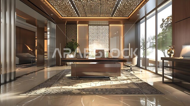 غرف مكتبية بتصميم داخلي وديكورات راقية، تصاميم عصرية حديثة لمكاتب الشركات السعودية، الفن الهندسي المعماري، غرف القراءة والجلوس، مكتب عمل مجهز بالمعدات والأدوات، تحف واكسسوارات وزخرفات فاخرة