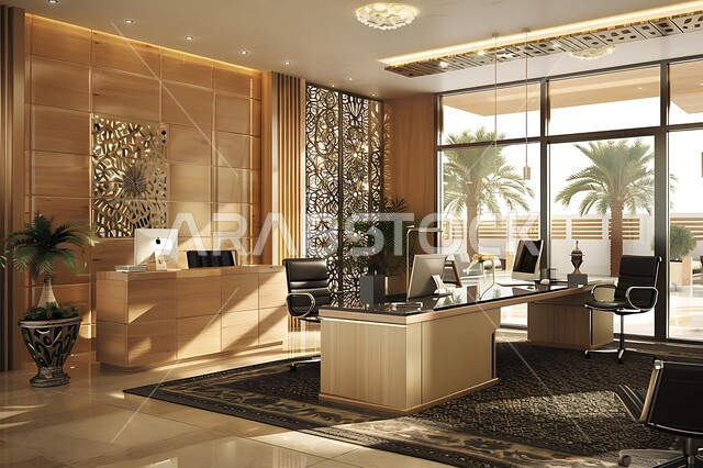 اكسسوارات وتحف وزخرفات فاخرة، مكتب عمل مجهز بالمعدات والأدوات، غرفة للقراءة والجلوس، الفن الهندسي المعماري، غرف مكتبية بتصميم داخلي وديكورات راقية، تصاميم عصرية حديثة لمكاتب الشركات السعودية