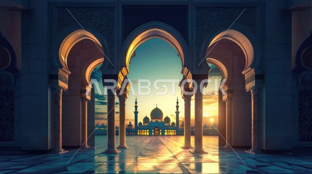 الزخارف والنقوش الاسلامية للأقواس والأعمدة الداخلية للجوامع، الفن الهندسي المعماري للمساجد في المملكة العربية السعودية، التصاميم والديكورات للقبب والمآذن، العبادة والتقرب إلى الله تعالى